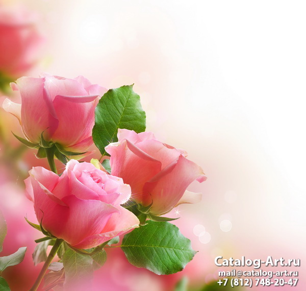 Натяжные потолки с фотопечатью - Розовые розы 53